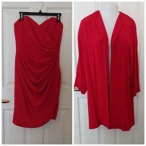 2 Pc Strapless Dress Matching Coat ANNE KLEIN